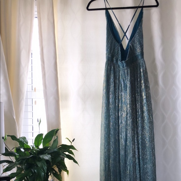 Iridescent Mermaid Green Blue Gown - Picture 7 of 10